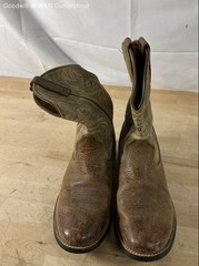 Ariat Heritage Roper Distressed Brown Leather Western Boots Men’s Size 9.5 D