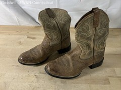 Ariat Heritage Roper Distressed Brown Leather Western Boots Men’s Size 9.5 D