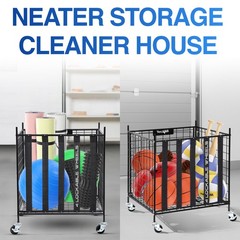 YES4ALL Metal Rolling Sports Ball Storage Cart w/ Lockable Wheels – Heavy-Duty