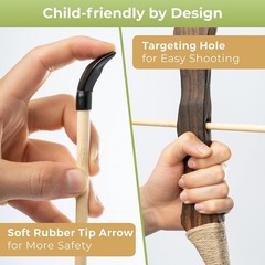 Wooden Bow and Arrow for Kids with 10 Arrows, Quiver, 3 Targets & Storage Bag…