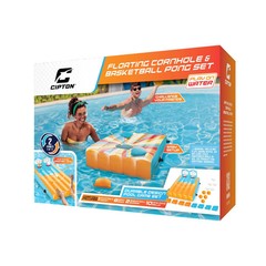 Cipton 35-inch Inflatable Pool Cornhole Set Toss Games for Kids and Adults