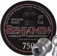 BENJAMIN Premium 750 Count HOLLOW POINT 4.5mm .177 Caliber Pellets MADE IN USA