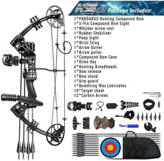 Adjustable Compound Bow Set 15-45Lbs for Beginners & Teens, 320 FPS Speed