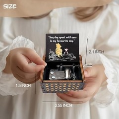 Cute Bear Best Friend Wood Music Box Gifts for Women, Friendship BBF Daughter