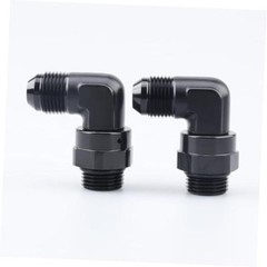 -8 AN Male to -8 AN ORB 90 Degree Swivel Fitting AN8 to AN8 – 2PCS Black