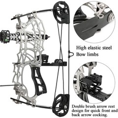 13″ Mini Compound Bow Arrows Set 15-32lbs Archery Hunting Shoot Right Left Hand
