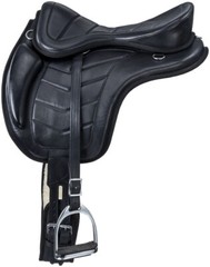 100% Geniune Leather All Purpose Treeless leather black saddle Freemax saddle