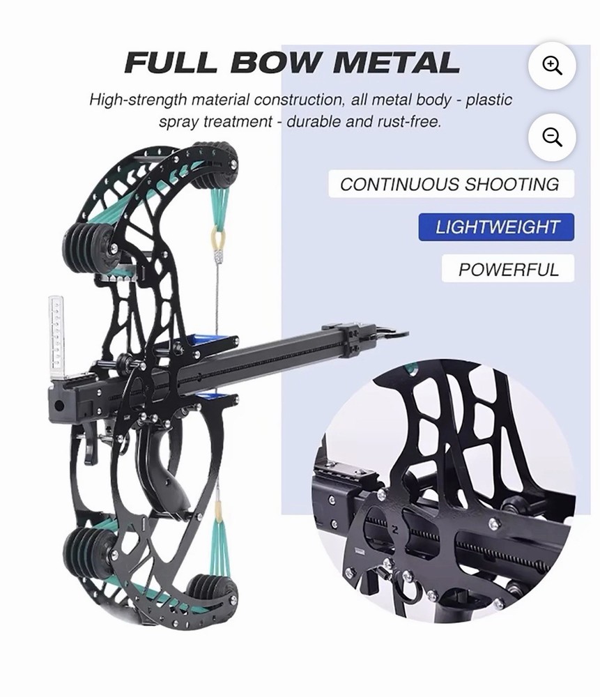 Rapid Fire Compound Bow Repeater 40-Shot 8mm Steel Ball Slingshot High Precision