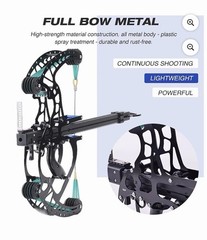 Rapid Fire Compound Bow Repeater 40-Shot 8mm Steel Ball Slingshot High Precision