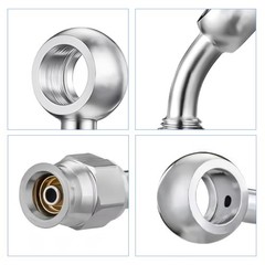3AN Male to 10mm M10 Banjo Brake Hose Fitting Adapter, Stainless 45 Degree