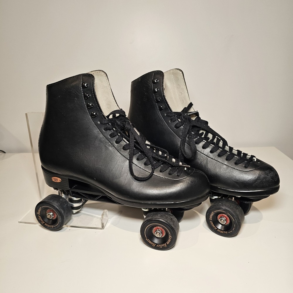 Riedell 121 Ex With 62mm Roller Bones Wheels. Black Leather Mens 11.5