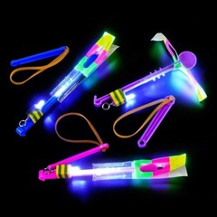 Cool LED Light Up Helicopters (Multicolored) Slingshot Style Flying Toy Arrow…