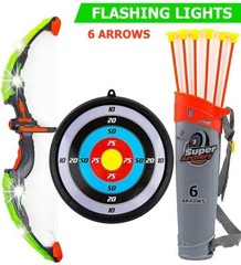 Bow and Arrow for Kids with LED – Archery Bow with 6 Suction Cups Arrows, Target