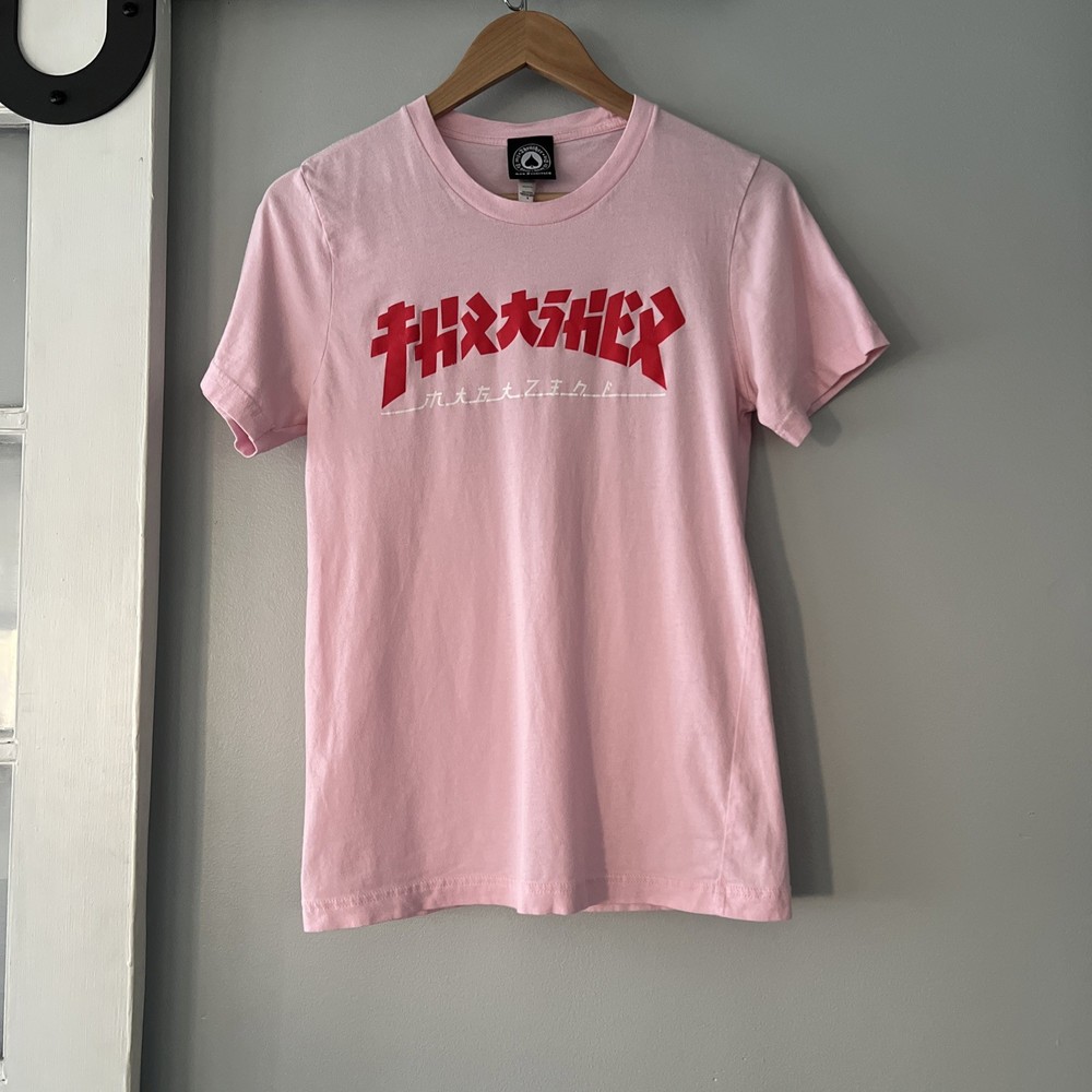 Thrasher Magazine Godzilla Logo Light Pink Women’s Small Skateboarding T-Shirt