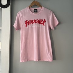 Thrasher Magazine Godzilla Logo Light Pink Women’s Small Skateboarding T-Shirt