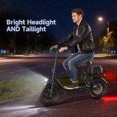 AOVOPRO Electric Scooter with Seat 28Miles 22MPH 14″ Foladable Commuting Scooter