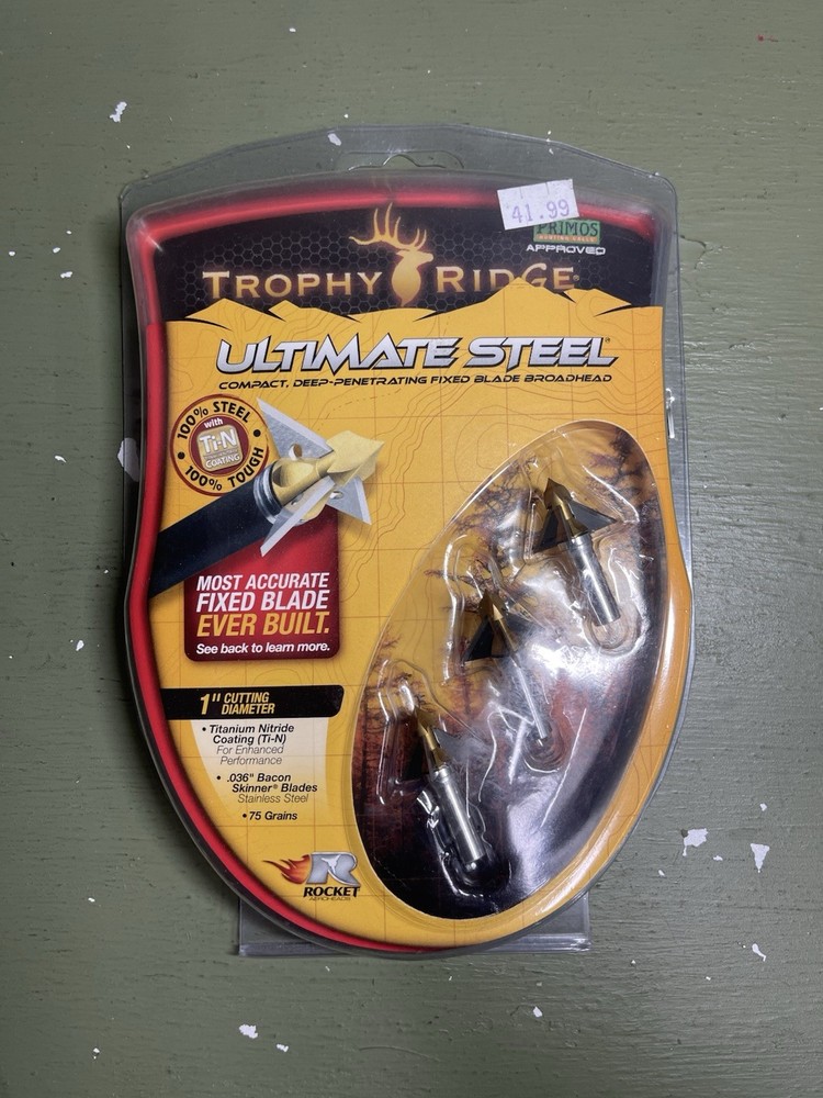 Trophy Ridge Ultimate Steel, 75 Grains, 1” Cut, Broadheads.