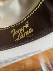 Tony Lama Wool 5X Fur Cowboy Hat Beige Size 6 3/4 Unworn
