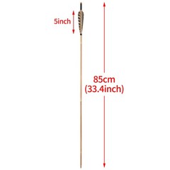 12X 33″ Archery Bamboo Arrows 5″ Feather Longbow Recurve Bow Hunting Shooting