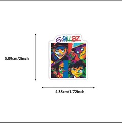 50 Piece Mix Lot 2” Gorillaz Stickers, Music, Band, Locker Phone *Free Ship*