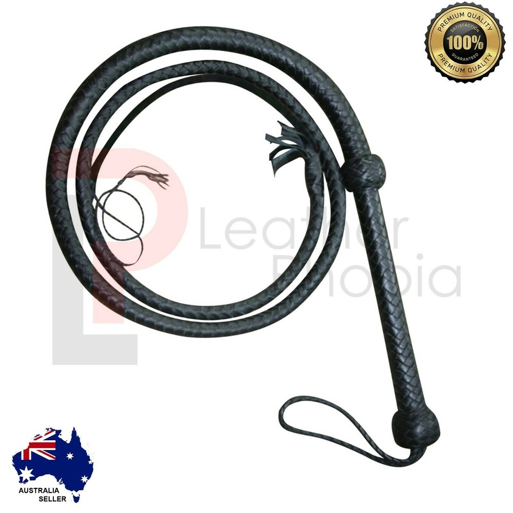 Genuine Real Leather Bull Whip Heavy Duty 04 Feet Long 12 Plaits Fully Handmade