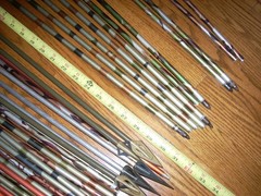 Vintage Lot Of 62 Mixed Easton Aluminum Target Arrows ~ for Repair READ.