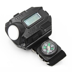 Outdoor Flashlight LED Torch Compass Tactical LED Rechargeable Sport Wrist Watch