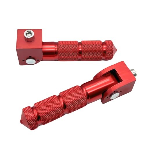 Universal 8mm Motorcycle Foot Pegs – Foldable Bike Pegs, 90 Degree Fixed Red