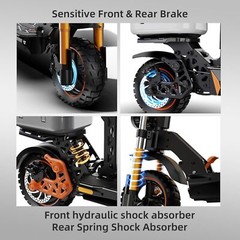 Ruitoo 1600W Electric Scooter Adult with Seat Folding E-Scooter 34MPH 48V 20.8AH