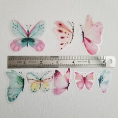 40pcs Clear Transparent Butterfly Sticker Pack For Scrapbooking , Glass Bottle