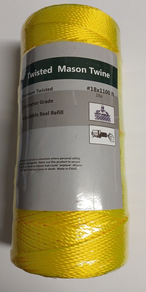 Erin Rope TSTY1100 #18×1100′ Yellow Premium Twisted Nylon Twine (Mason Line)