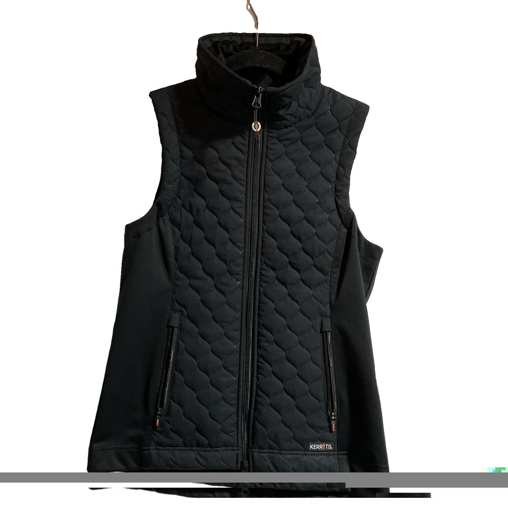 Kerrits Vest Womens Size XS Black Quilted Equestrian Riding Zipper Front