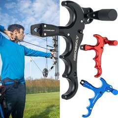Rotate 360° Compound Bow Release Aids Archery Hunting 4-Finger Thumb Trigger