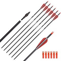 Elong 6/12PCS 26/28/30″ Arrows for Compound Bows,Carbon Hunting Arrows for Ar…
