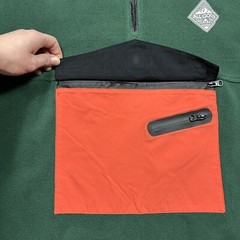 All Good Anorak Spray Jacket Olive Green Orange Pullover Fleece Men XL READ