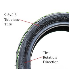 9.5×2.5 Tire Tubeless for NIU KQi Electric Scooter