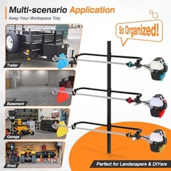 3 Place Weed Eater Rack, Mount On Landscape Truck Trailer Enclosed Carbon Black