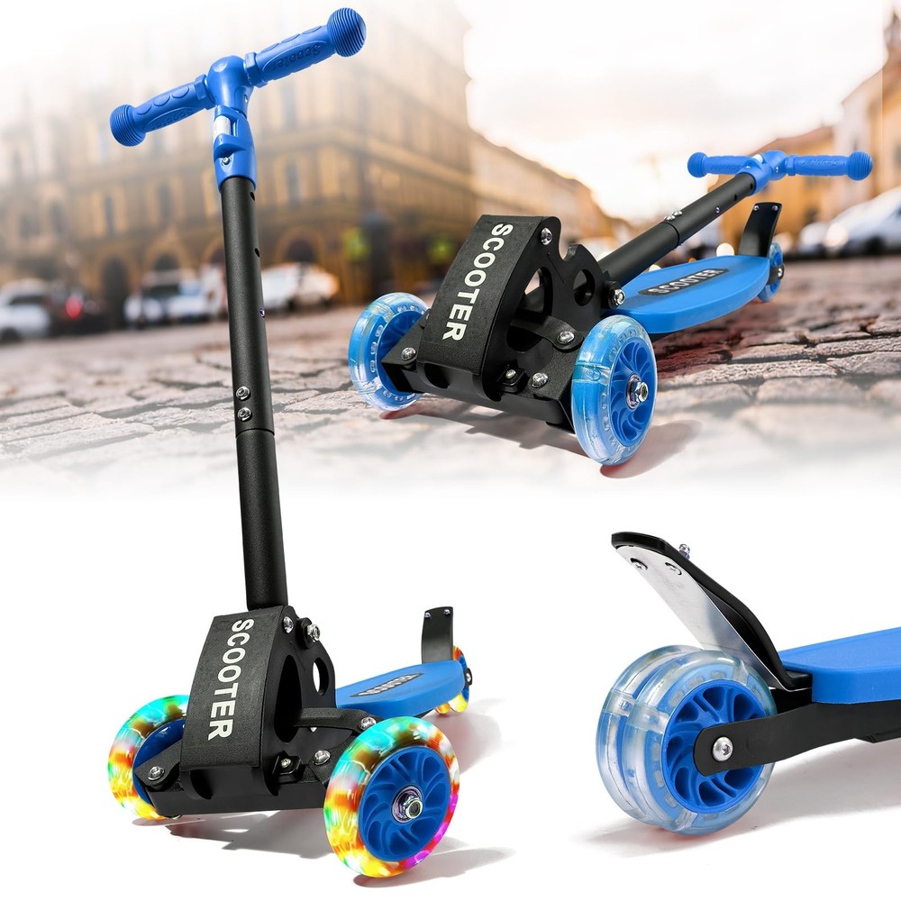 Hangmaicome Kick Scooter For Kids Ages 3-12 Stable Three Wheeledlight-Up Wheels