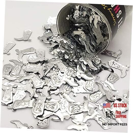 Confetti Cowboy Boot w/Spur – 3 Half Oz Bags (1.5 oz) Silver 3 THREE Pouches