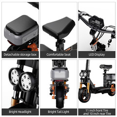 Ruitoo 1600W Electric Scooter Adult Folding E-Scooter 48V 20.8AH 34 MPH 50 Miles
