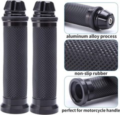 Custom Motorcycle Sport Bike CNC Aluminum 7/8″ 22mm Handlebar Rubber Gel Hand…