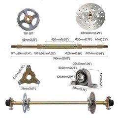 29″/32“/44” ATV Go Kart Rear Live Axle Shaft Kit Brake Assembly Wheels Golf Cart