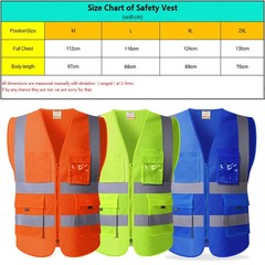 Black Reflective Safety Vest with Pockets High Visibility Sliver Strip for Men a