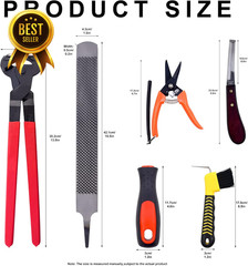 14″ Horse Farrier Tool Kit 6Pcs Hoof Trimming Set for Horses Cows Sheep
