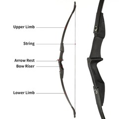 Archery Recurve Bow and Arrows Set 57 in Takedown Bow 12Pcs 30“ Fiberglass Arrow