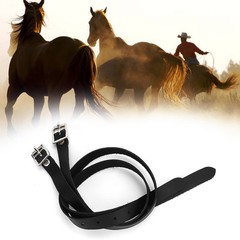 50cm Black 1 Pair Lengthen For Spur Straps Leathers With Stainless Steel