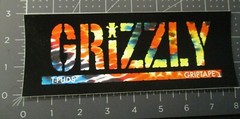 GRIZZLY Griptape Skate STICKER decal T-Puds tie dye skateboards helmets decal G