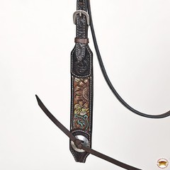 Western Headstall and Breast Collar Set HILASON Tooled Leather Horse Bridle Tack
