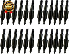 24 Pcs Steel 100 Grain Archery Arrow Field Points Field Tips – Practice Target &