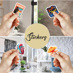 Pack 50 Pcs Science Laboratory Stickers Physics Chemistry Biology Experiment Vin